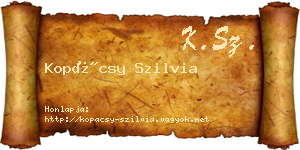 Kopácsy Szilvia névjegykártya