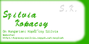 szilvia kopacsy business card